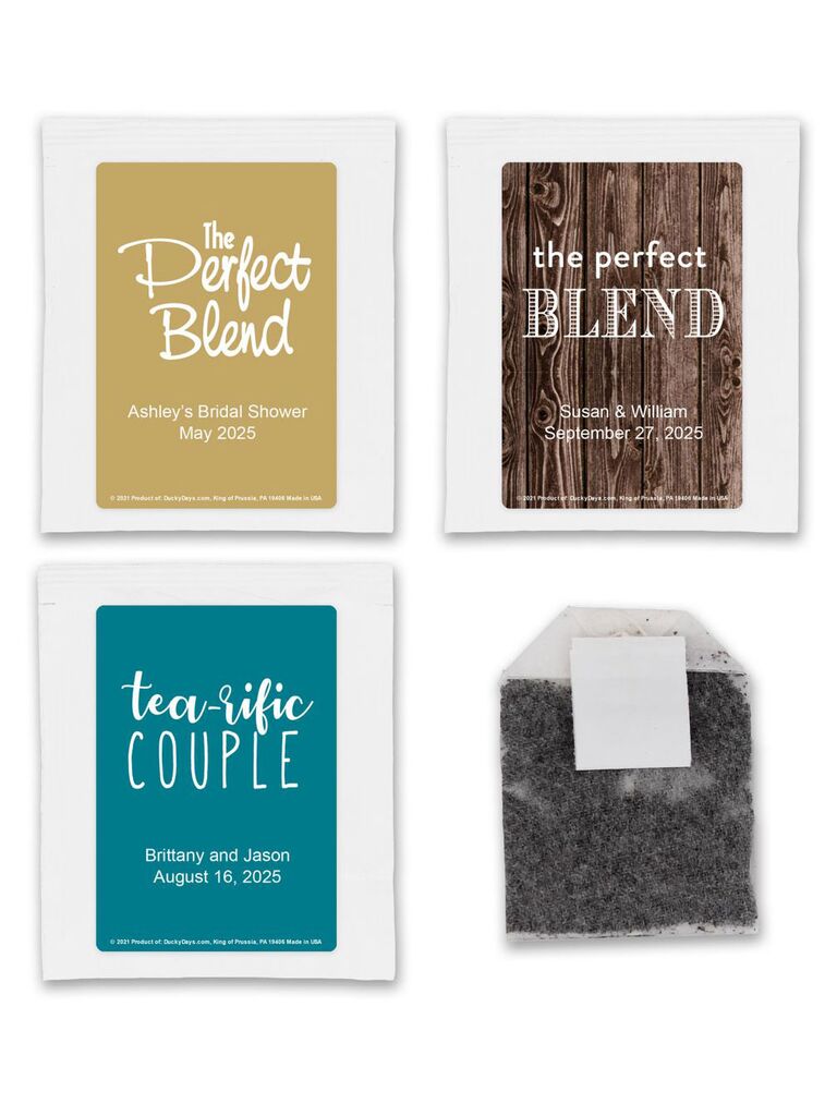 Punny tea bag wedding favors small and cheap