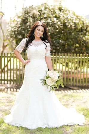 Lace Wedding Dress With Half Sleeves