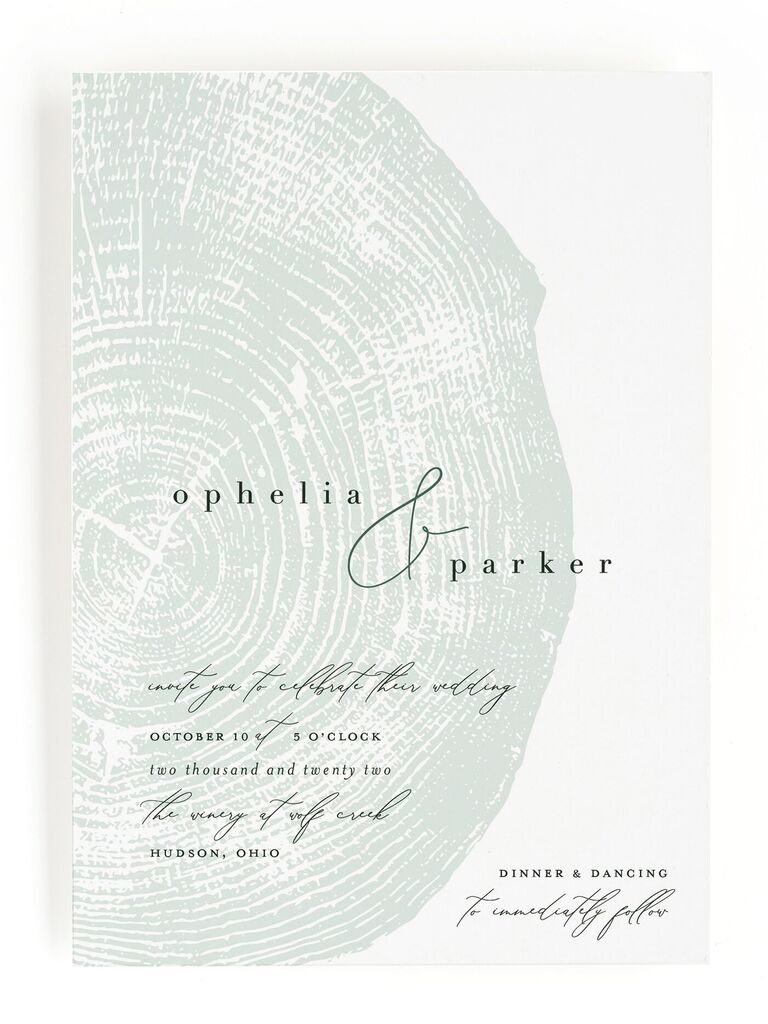 Tree ring wedding invitation