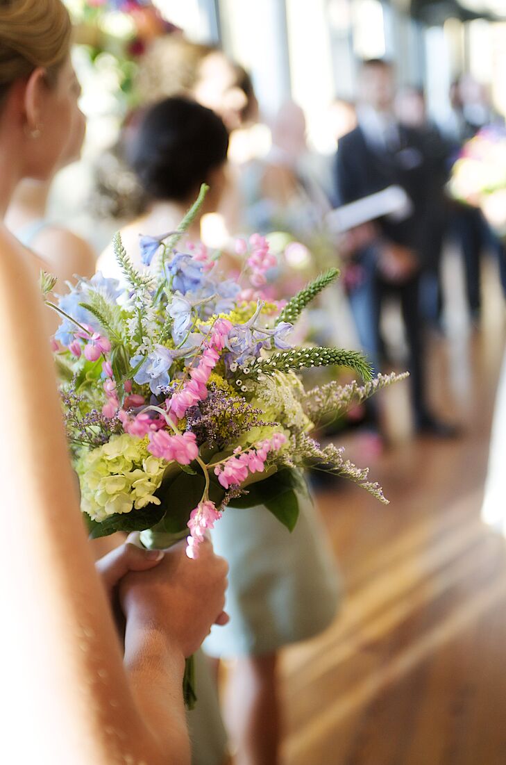Pink and Blue Bridesmaid Bouquet