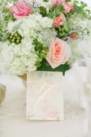 Elegant Floral Paper Table Numbers