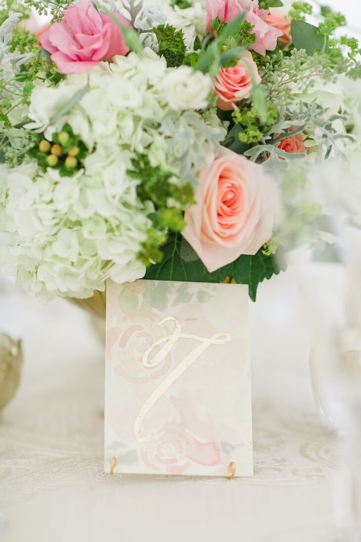 Elegant Floral Paper Table Numbers