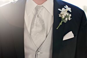 Classic Ivory Stephanotis Boutonniere