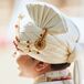 Indian Groom's White Safa Turban With Gold Adornment With Red Gems