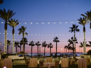 Sunset at California Wedding With Palm Trees