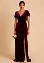 Birdy Grey Hannah Dress in Velvet Cabernet V-Neck Bridesmaid Dress - thumbnail - 5