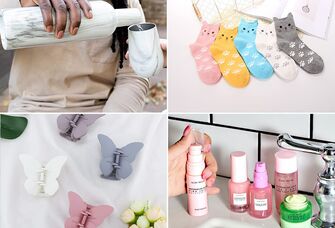galentine's day gifts for friends wine tumbler, cat socks, skincare, claw clips