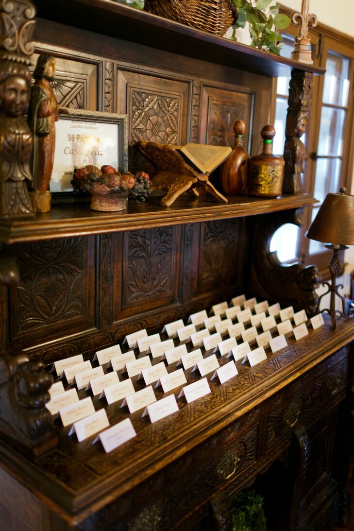 Marie, her mother and aunt helped the plan the entire event in just seven months! To take things a step further, her mother added added a sentimental touch to Marie and Josh's wedding by making each escort card, menu, invitation and program.