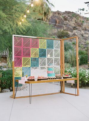 Geometric Cake Table Decor at Colony 29 in Palm Springs, California