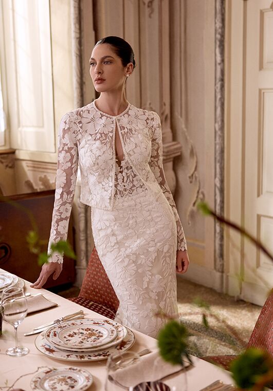Justin Alexander Liza Fit-and-Flare Wedding Dress - 4