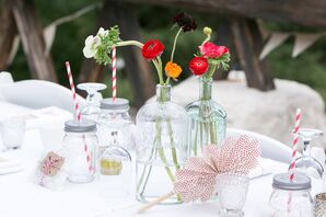 Poppy, Ranunculus and Paper Fan Decor