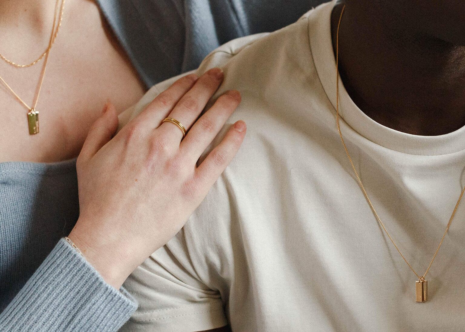 Matching Magnetic Half Hearts His and Her Necklaces Set