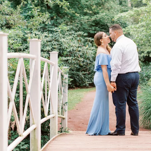 Romantic bridge wedding engagement photoshoot