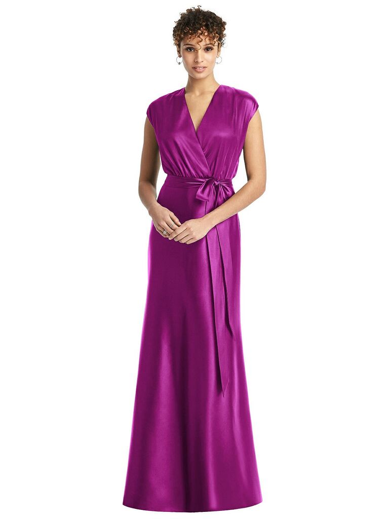 Bright plum bridesmaid dress