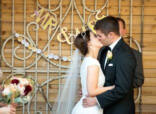 Stephanie Smith and Philip Schumacher wanted a natural and romantic feel for their wedding. The bouquets and boutonnieres were made of blush pink and 