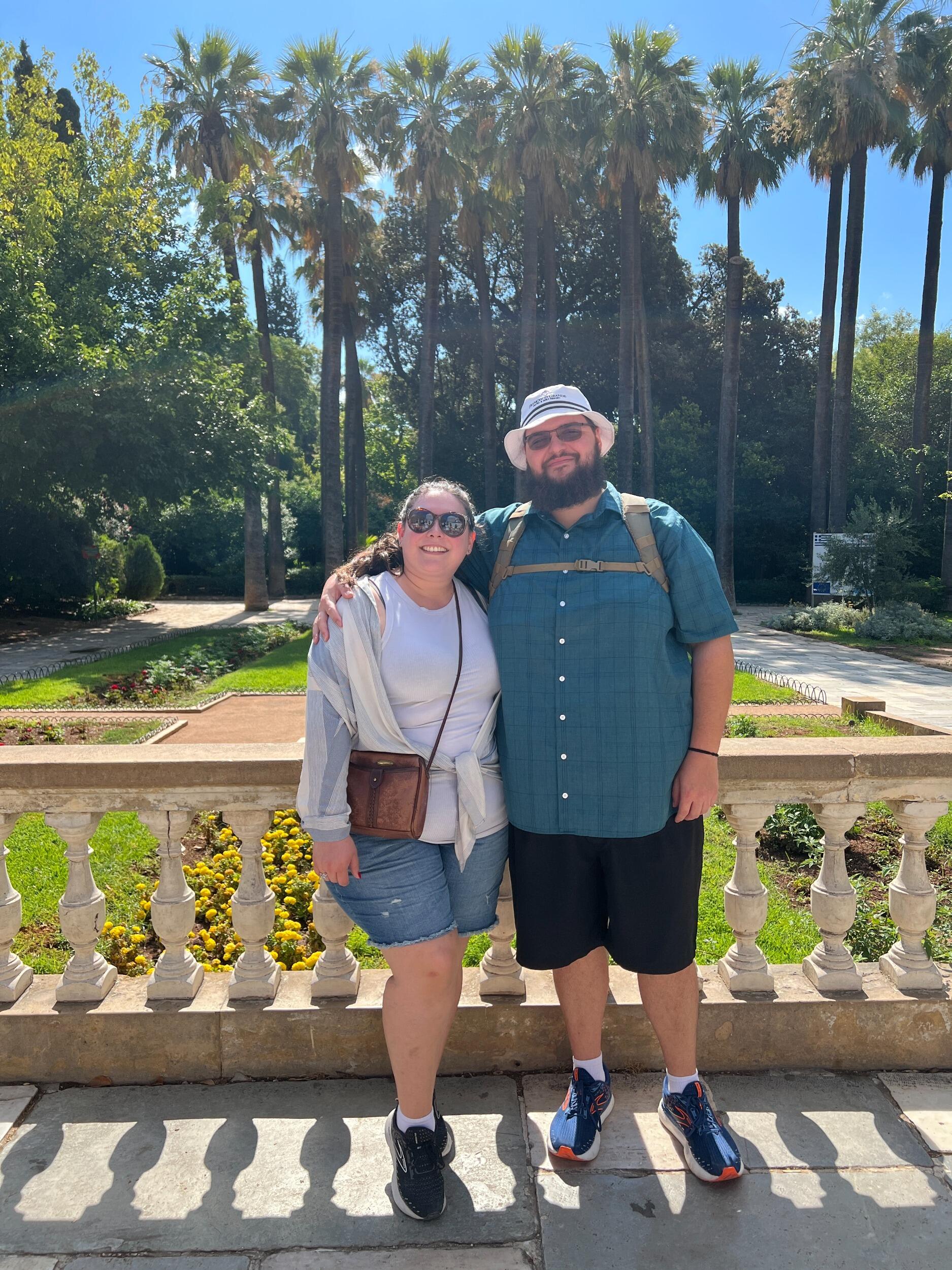 Walking through a park in Athens, Greece looking for the original olympic colosseum. 