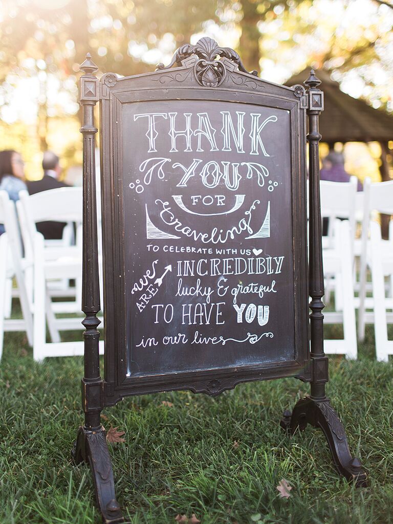 Hand-lettered wedding chalkboard 