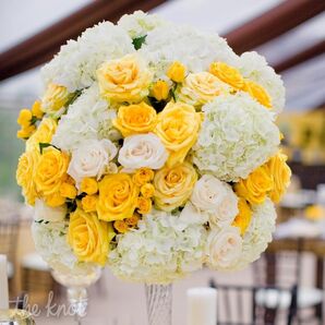 Yellow and White Centerpieces