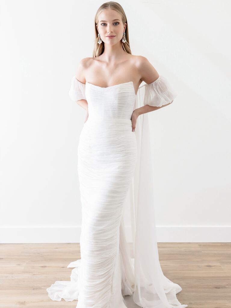 scoop strapless wedding dress