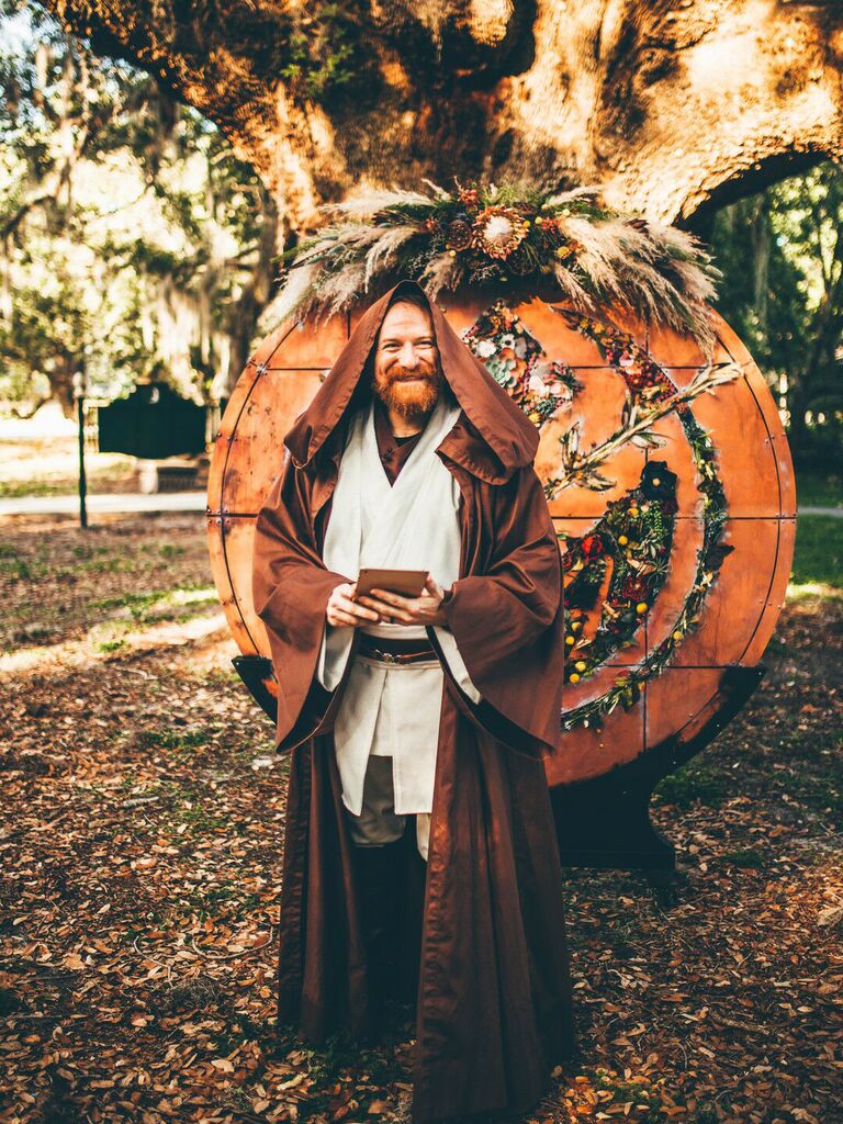 disney themed wedding star wars officiant