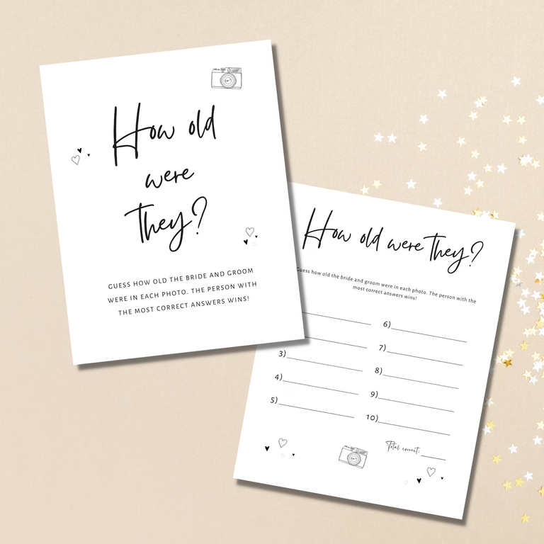 Little Bos Printables How Old Were They Game for the best engagement party games