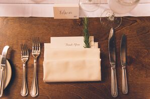 Simple Exposed Farm Table Place Settings