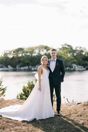 Bride and Groom Portraits at Coastal New England Wedding