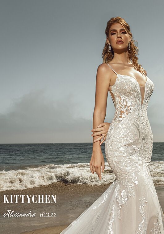 KITTY CHEN ALESSANDRA, H2122 Fit-and-Flare Wedding Dress - 7