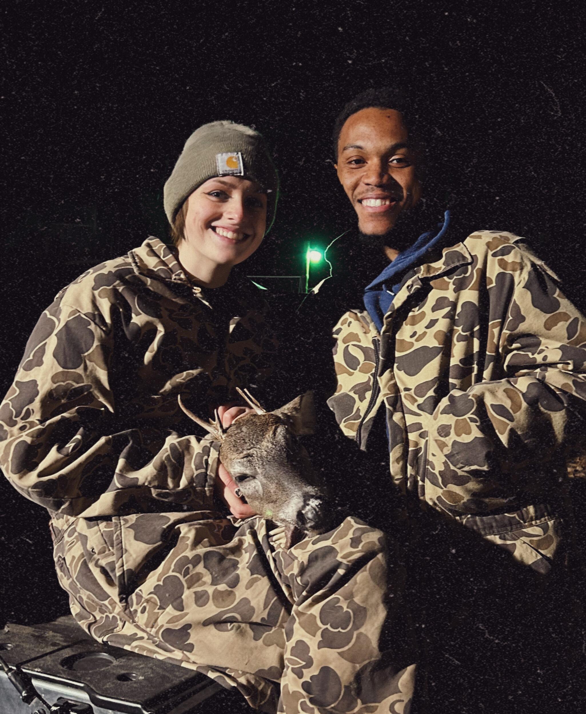 Donovan's first time hunting and Morgan's first deer