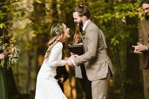 Fall Wedding Ceremony in Georgia Backyard