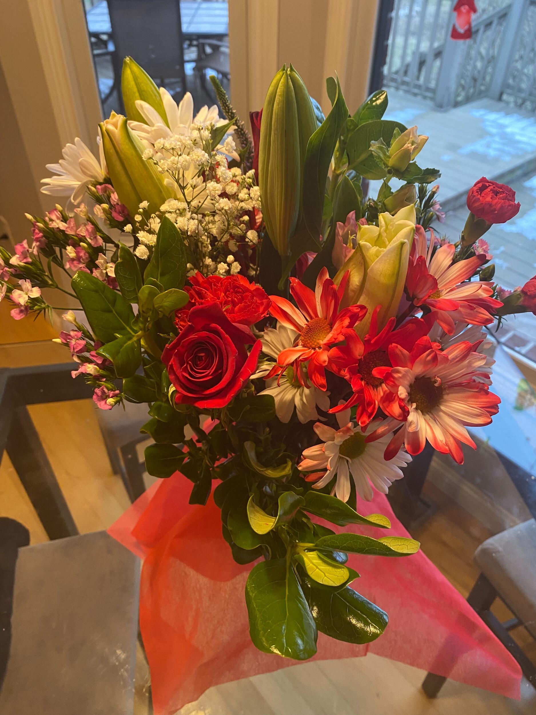 On Valentine's day, Nick sent me a bouquet of flowers again. I had done the same, as it started becoming our thing.
I felt like it was a special thing to do now even though it seemed out of the norm to others. I truly love giving people gifts, especially to him.

I felt like it was a special thing to do now even though it seemed out of the norm to others. I truly love giving people gifts, especially to him. 