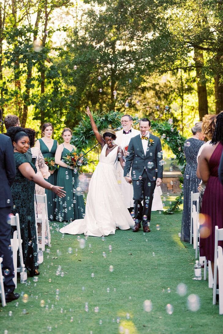 Bubble Recessional at Ballantyne Country Club Wedding in Charlotte, North Carolina
