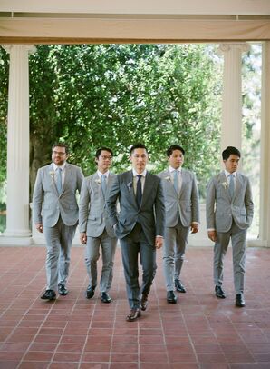 Groom and Groomsmen Portraits at Montalvo Arts Center in Saratoga, California