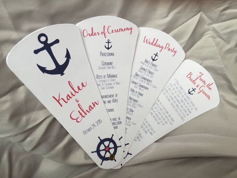Wedding Sophisticate nautical wedding program petal fan