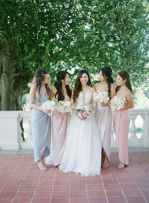 Bridesmaids in Pastel Dresses at Montalvo Arts Center in Saratoga, California