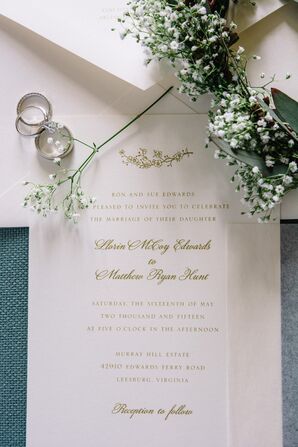 Elegant Gold and White Wedding Invitations