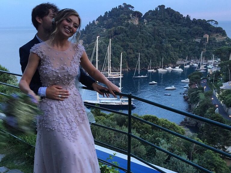 Aly Michalka's Lavender Wedding Dress Was Perfect
