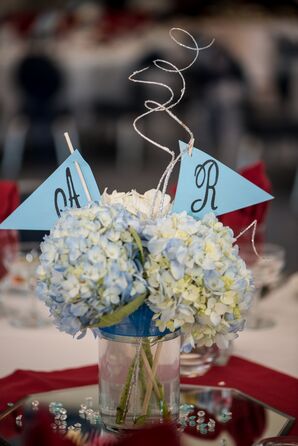 Blue Hydrangea Centerpieces