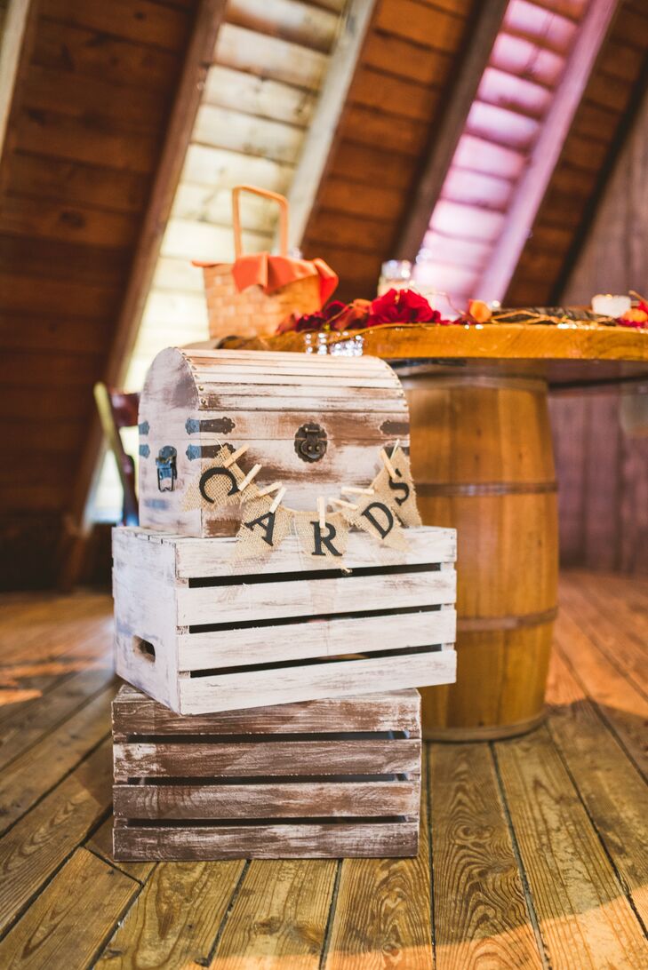 Rustic Wood Reception Card Box