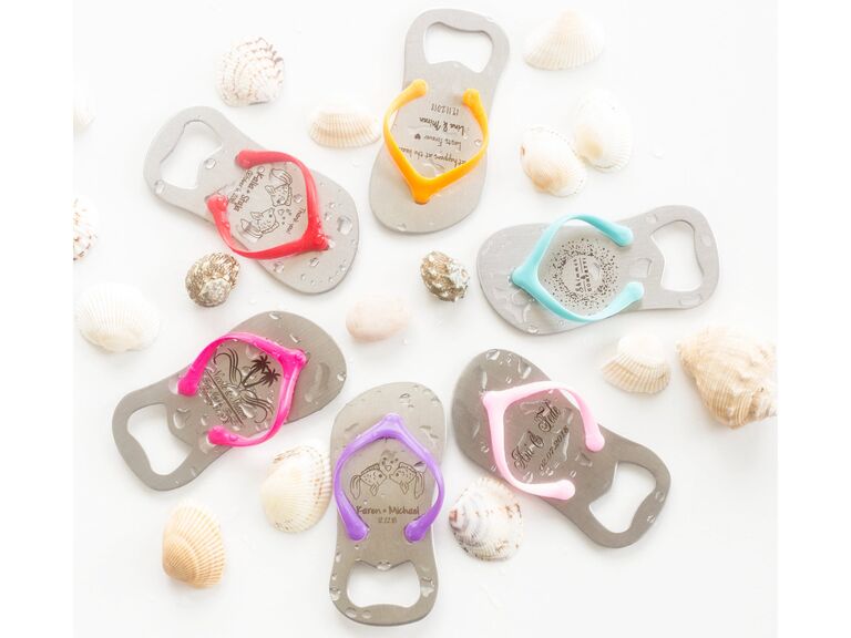 beach themed bridal shower flip flop bottle openers