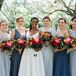 Bridesmaids in Long Blue Dresses at Savannah, Georgia, Wedding