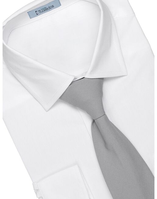 Little Tuxedos "Mason" Kids Light Grey Suit (5-Piece Set) Flower Girl Dress and Ring Bearer Outfit - 7