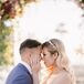 Bride With Headband Hugging Groom