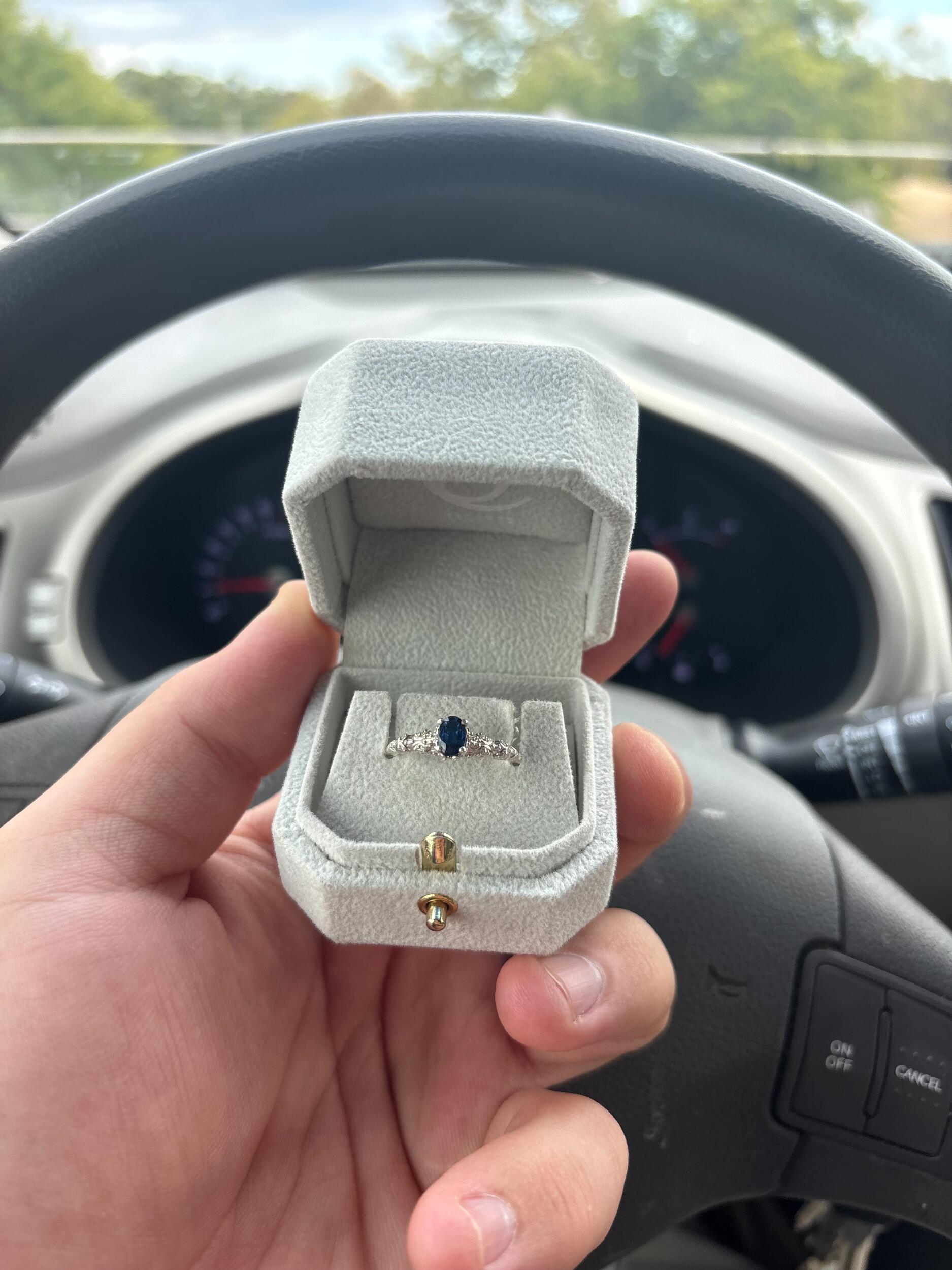 Josh buys the engagement ring.