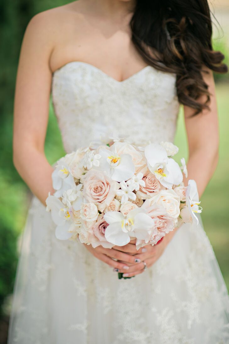 Blush Rose, White Orchid and Stephanotis Bouquet