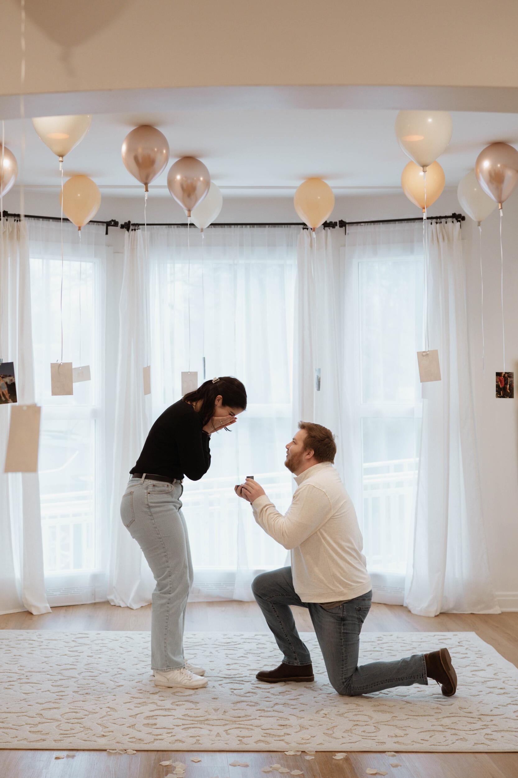 Gavin had some of Cat's friends throw her off the scent and was able to make the proposal a complete surprise. Gavin had one of their good friends there to take pictures and invited all their friends and families to celebrate with them after. It was a truly perfect day!