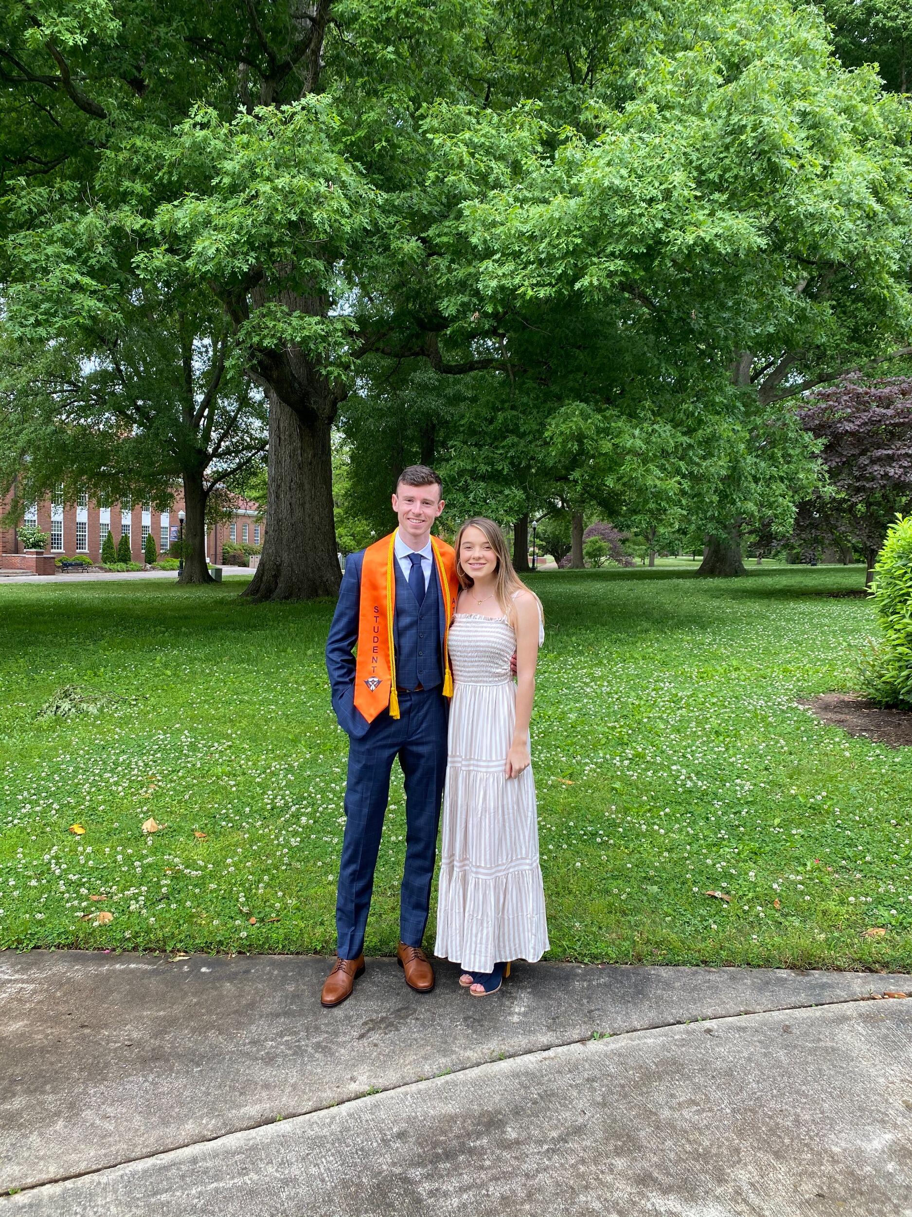 Natalie and Oisín at Oisín's graduation from UT- Martin! Up Next: long distance with Natalie at Wash U in STL, and Oisín at UW for grad school!