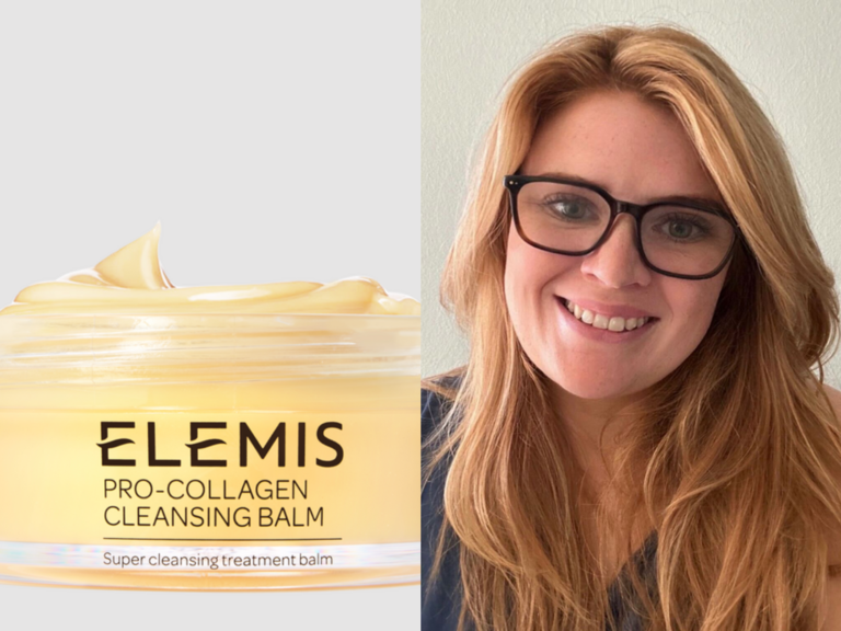 Collage of Elemis cleansing balm and Lauren