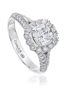 Christopher Designs Classic Cushion Cut Engagement Ring