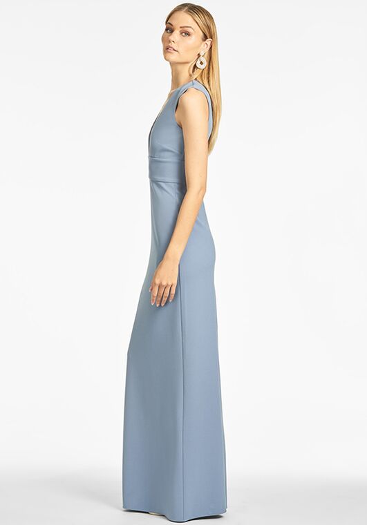Sachin & Babi Loretta Gown - Slate Blue V-Neck Bridesmaid Dress - 4